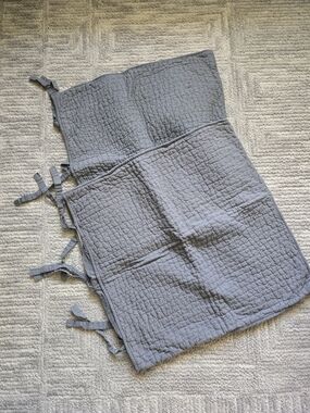 Pottery Barn set of 2 pickstitch cotton euro shams in gray
